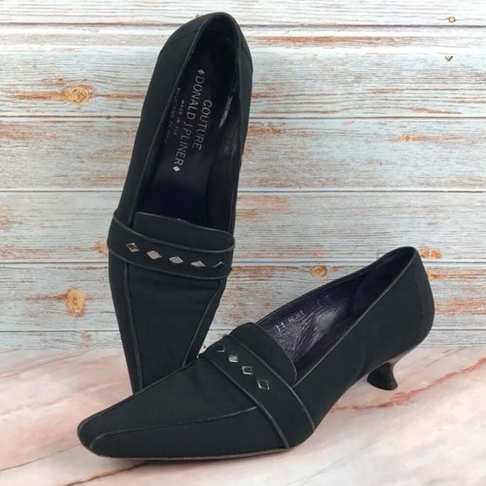 Donald J Pliner Couture Mena Kitten Heel Vintage Shoes Black